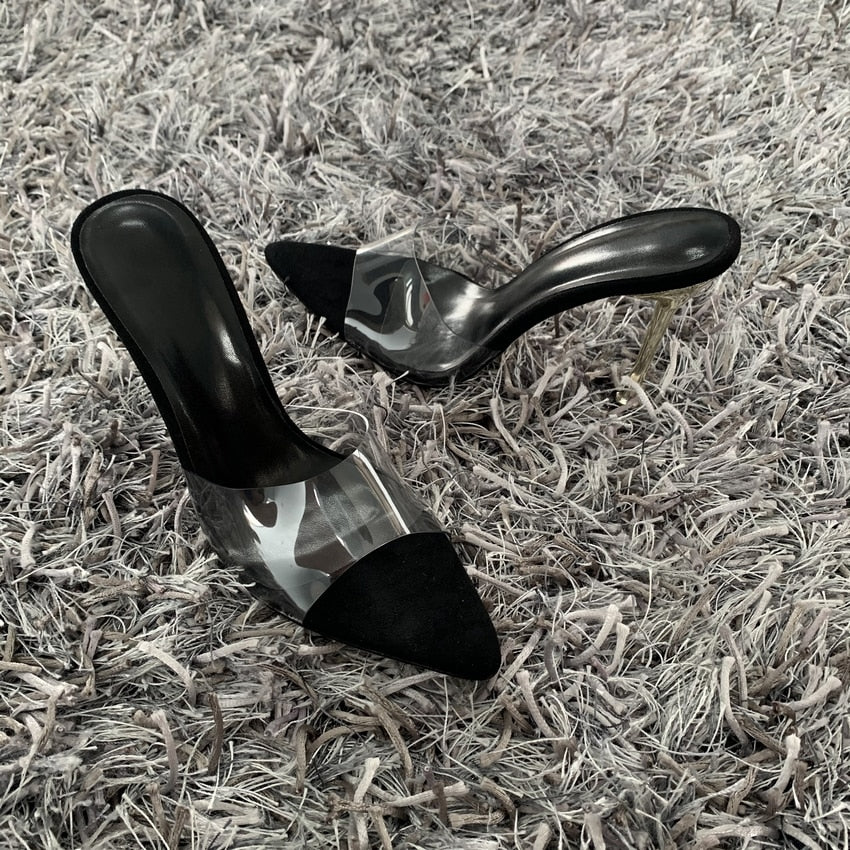 Women Pointed Toe Metal Stiletto High Heel