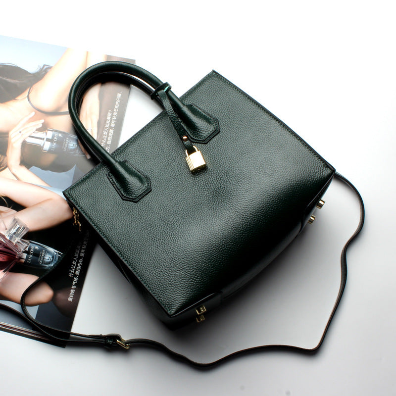 Premium Leather Green Shoulder Handbag | Stylish & Elegant