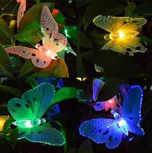 12 LED Solar Powered Butterfly Lights