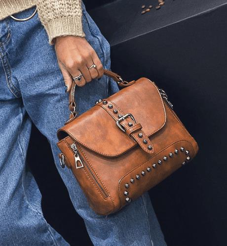 Vintage Leather Top handle or Crossbody Handbag