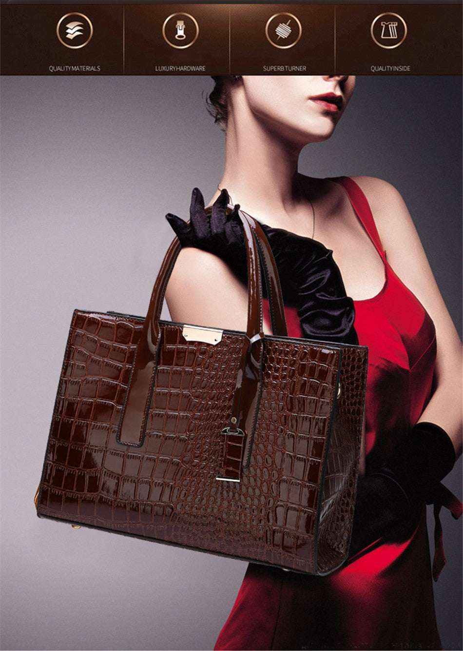Luxury Womens Tote Handbag Designer Pattern Shoulder or handle use.