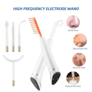 New 6 in 1 High Frequency Electrode Wand Electrotherapy Glass Tube Anti Wrinkle