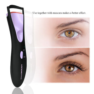 Heated eyelash curler with double heating silicone pads